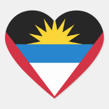 Pegatina del corazón de la bandera de Antigua y de
