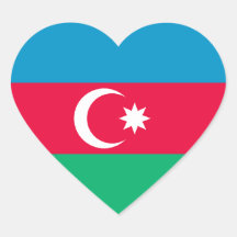 Pegatina del corazón de la bandera de Azerbaijan