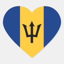 Pegatina del corazón de la bandera de Barbados