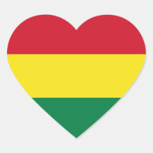 Pegatina del corazón de la bandera de Bolivia