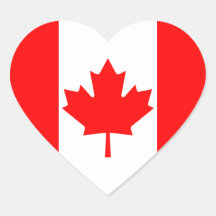 Pegatina del corazón de la bandera de Canadá
