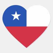 Pegatina del corazón de la bandera de Chile