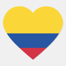 Pegatina del corazón de la bandera de Colombia