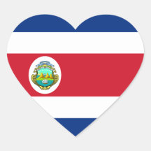 Pegatina del corazón de la bandera de Costa Rica