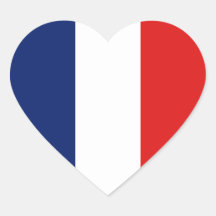 Pegatina del corazón de la bandera de Francia