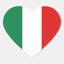 Pegatina del corazón de la bandera de Italia