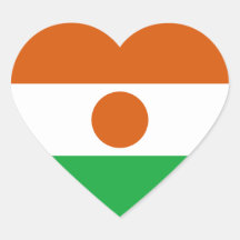 Pegatina del corazón de la bandera de Niger