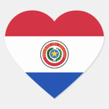 Pegatina del corazón de la bandera de Paraguay
