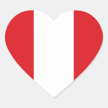 Pegatina del corazón de la bandera de Perú