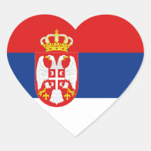 Pegatina del corazón de la bandera de Serbia