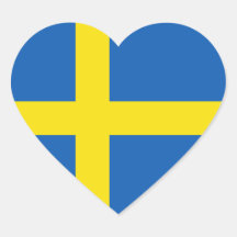 Pegatina del corazón de la bandera de Suecia