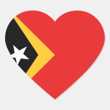 Pegatina del corazón de la bandera de Timor Orient