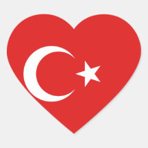 Pegatina del corazón de la bandera de Turquía