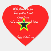 Pegatina del corazón del día de madre