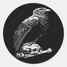 Pegatina del cráneo del cuervo