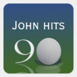 Pegatina del cumpleaños de la pelota de golf para 