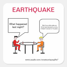 Pegatina del dibujo animado del terremoto