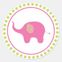 Pegatina del elefante rosado