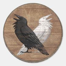 Pegatina del escudo de Viking - los cuervos de Odi
