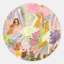 Pegatina del Faerie de la primavera del vintage