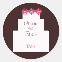 Pegatina del favor del pastel de bodas