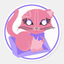Pegatina del gatito del gatito de Rosie Toon