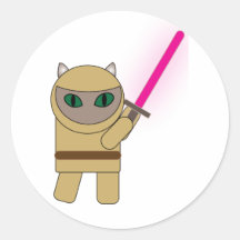 Pegatina del gatito del guerrero