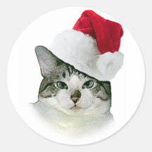 Pegatina del gatito del navidad