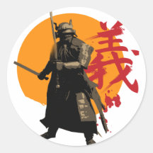 Pegatina del guerrero del samurai
