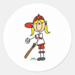 Pegatina del jugador de softball del chica
