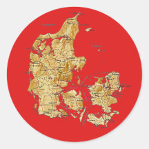Pegatina del mapa de Dinamarca