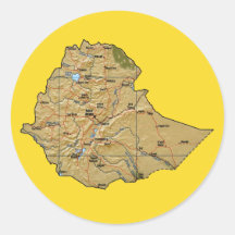 Pegatina del mapa de Etiopía
