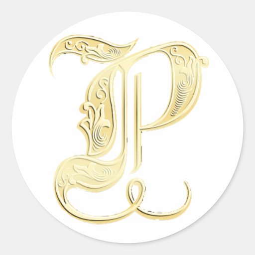 Pegatina del monograma de P