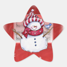 Pegatina del muñeco de nieve del navidad
