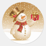 Pegatina del muñeco de nieve del navidad