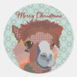 Pegatina del navidad del arte de la alpaca