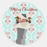 Pegatina del navidad del arte de la avestruz
