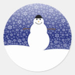 Pegatina del navidad del muñeco de nieve