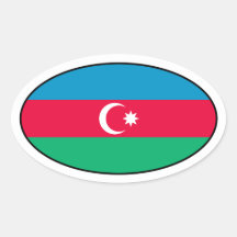 Pegatina del óvalo de la bandera de Azerbaijan