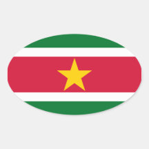 Pegatina del óvalo de la bandera de Suriname