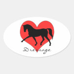 Pegatina del óvalo del amor del Dressage