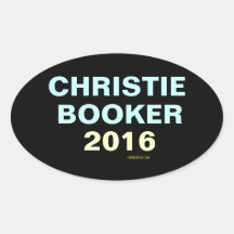 Pegatina del óvalo del Booker 2016 de Christie