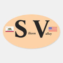 Pegatina del óvalo del Euro-Estilo de Silicon Vall