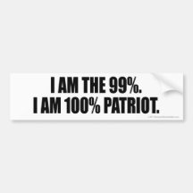 Pegatina del patriota el 99% pegatina de parachoque