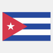 Pegatina del rectángulo con la bandera de Cuba