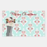 Pegatina del regalo de Navidad del arte de la aves