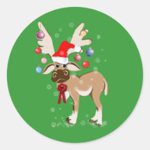 Pegatina del reno del navidad