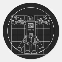 Pegatina del robot de da Vinci Vitruvian