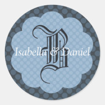 Pegatina del sello del sobre del monograma del bod