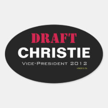 Pegatina del vicepresidente 2012 óvalo de Christie